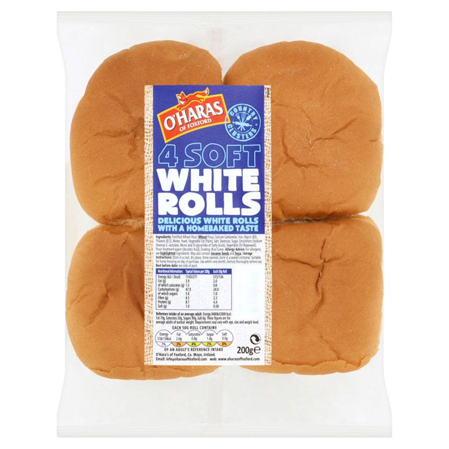 4 Soft White Rolls 200g
